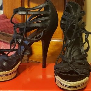 Chinese Laundry Black Lace Up Stilettos